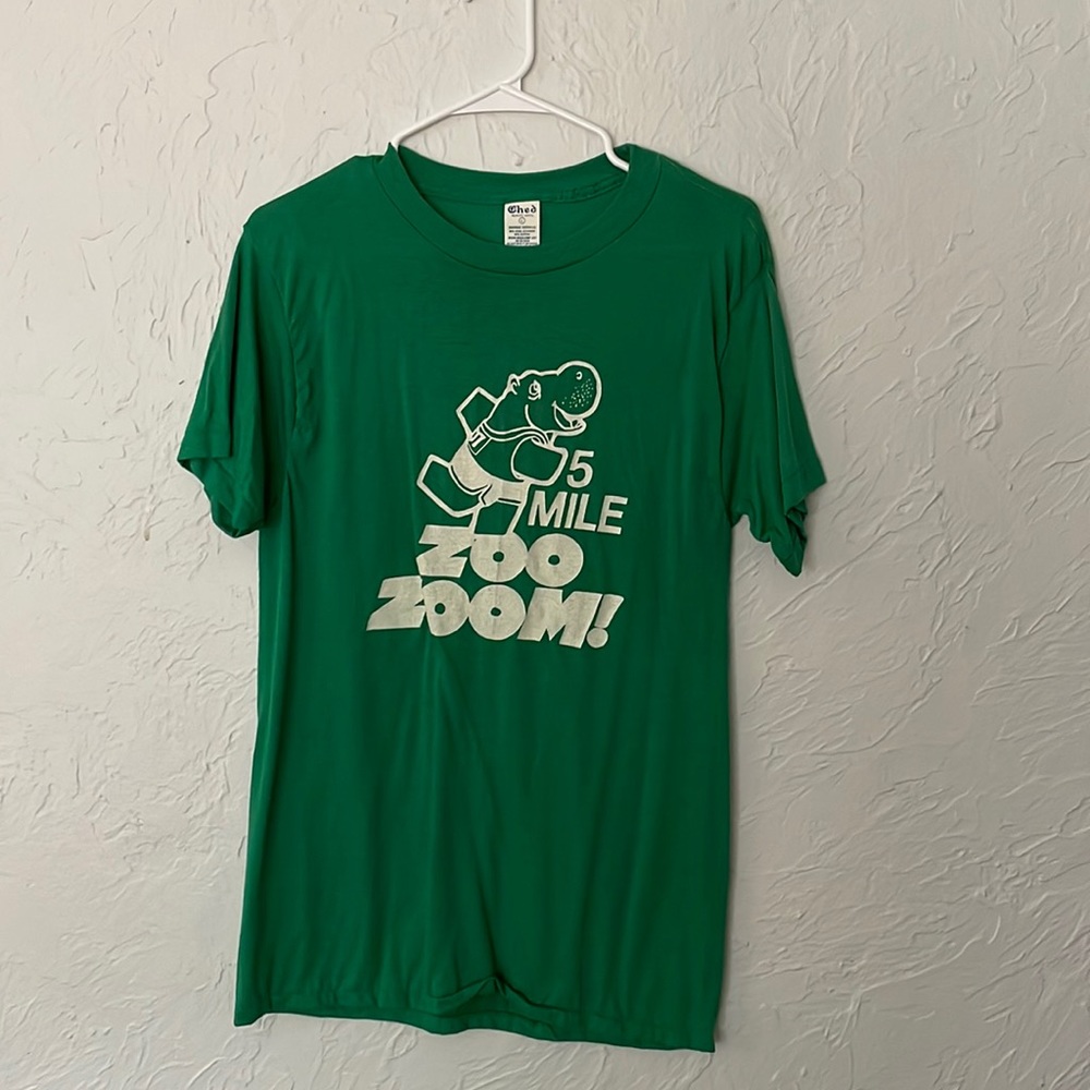 Vintage race shirt for Maryland zoo Zoo Zoom 5 mile race large green T-shirt